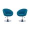 Manhattan Comfort Hopper Black and Polished Chrome Faux Leather Adjustable Height Chair (Set of 2)